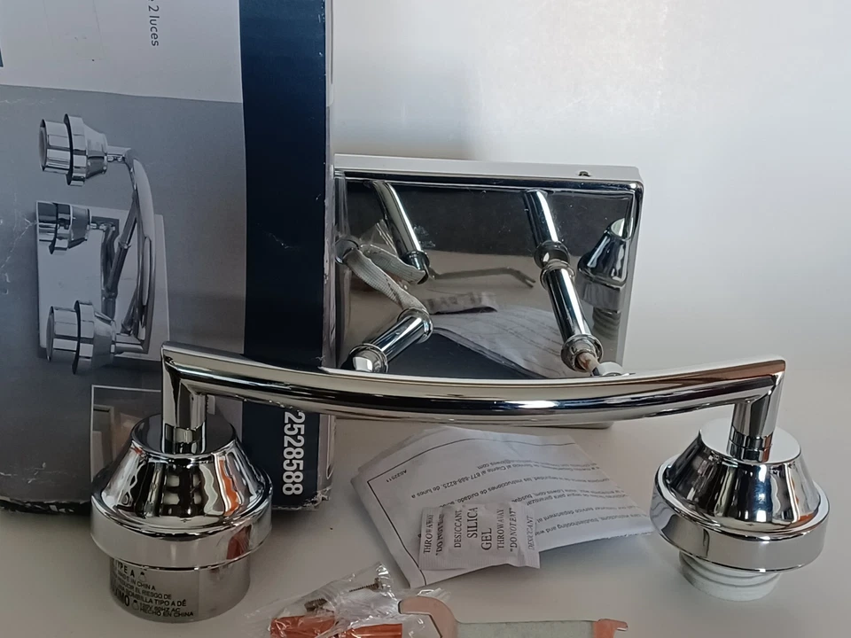 Style Selections 2-Light Chrome Transitional Vanity Light Fitter - 2528588  - Image 2 of 4