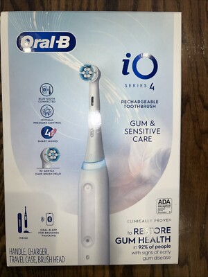 New Oral-B iO Series 4 Rechargeable Toothbrush White For Gum & Sensitive Care