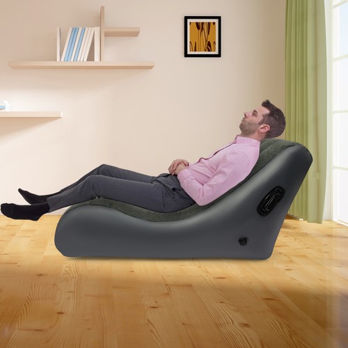 Sofá cama plegable en forma de S impermeable sofá cama inflable sofá cama con bomba de aire - Imagen 2 de 14