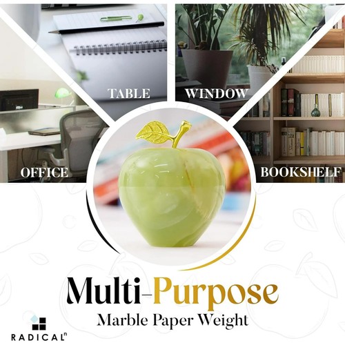 Marmor Apfel Briefbeschwerer 3" - Elegante Schreibtisch Dekor Büro Zubehör Zuhause Arbeit - Bild 18 von 28