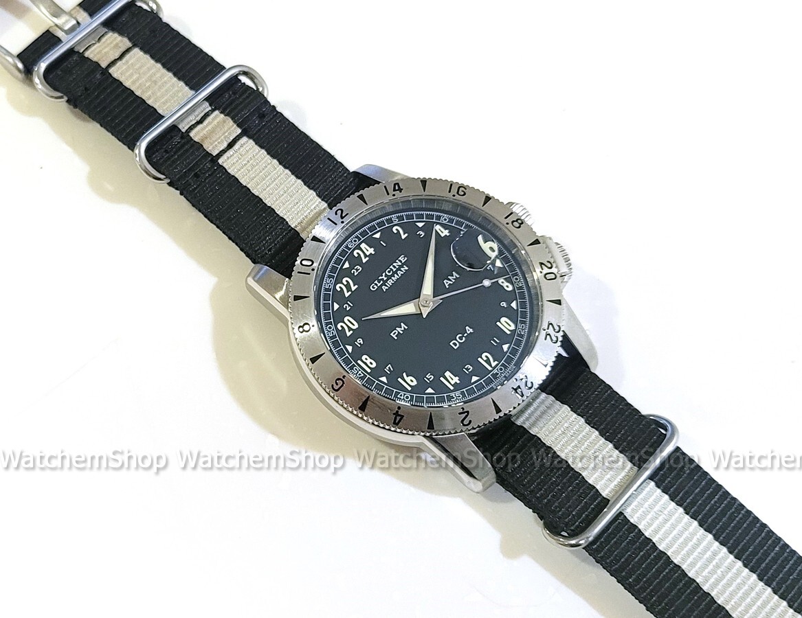 Glycine Airman Dc-4 Automatic Mens Nylon Watch GL0072 for Glycine Airman Dc-4 Automatic Mens Nylon Watch GL0072 for