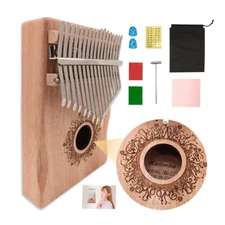 Kalimba 17 Key Thumb Piano Mahogany Mbira Finger Piano for Kids & Adults Light