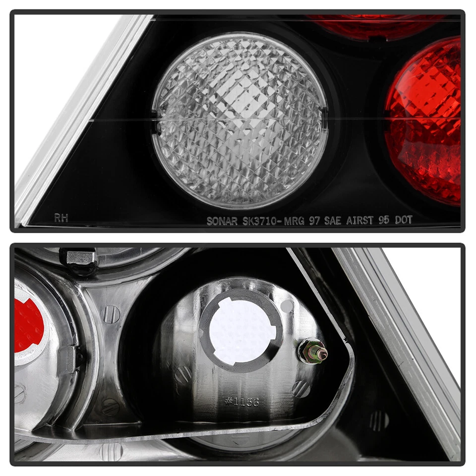 Black 99-02 Mitsubishi Mirage 2/4Dr Clear Altezza Tail Lights Lamps Left+Right - Image 4 of 4
