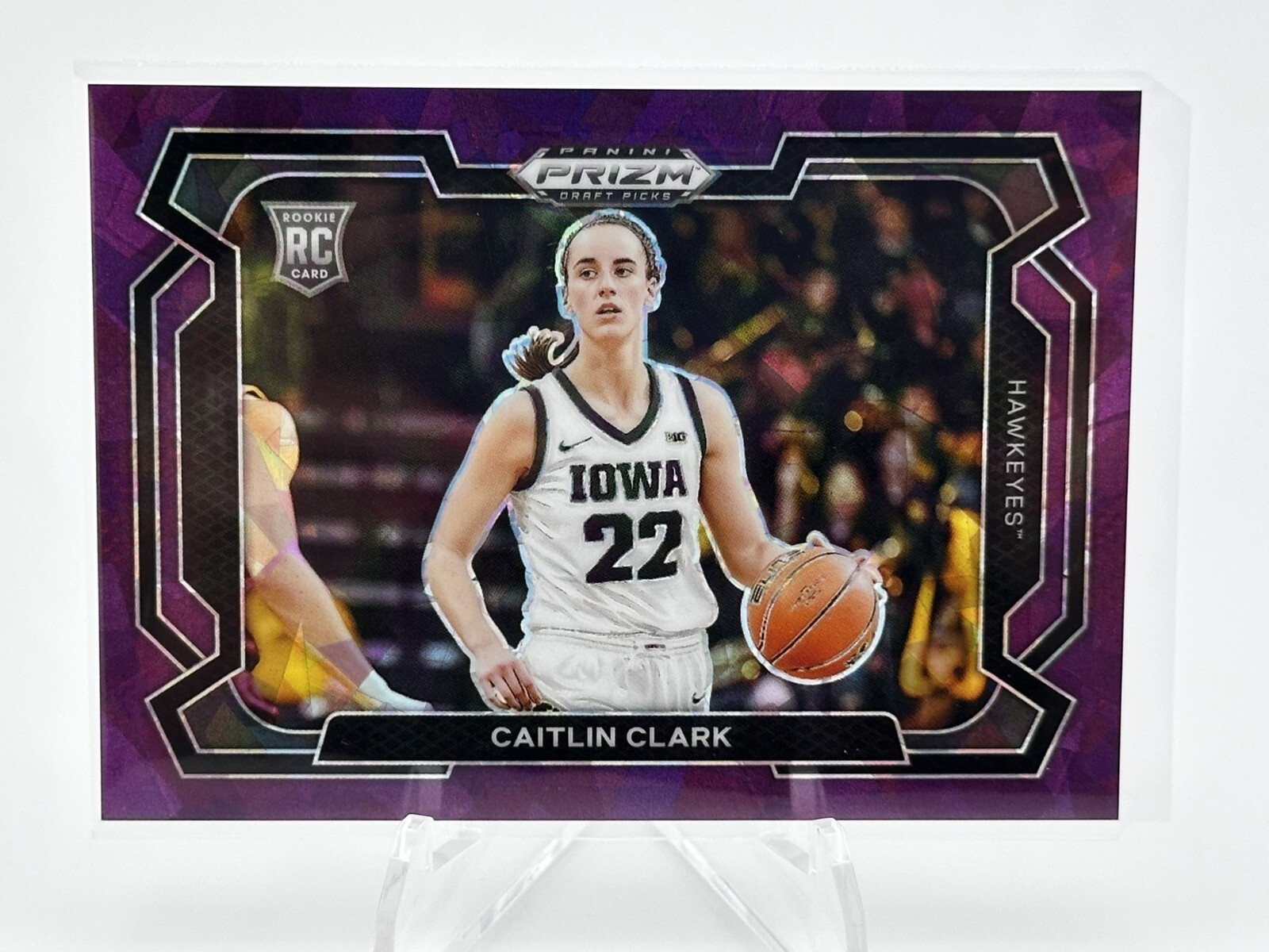 Caitlin Clark 2024-25 #57 Prizm Draft Picks - Purple Ice Variation, 71/149 (RC)