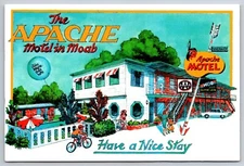 The Apache Motel in Moab Utah AAA Lodging Art Postcard 2002