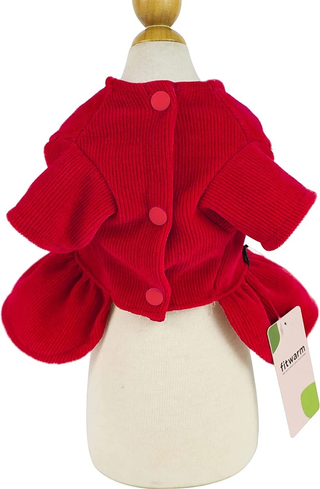 Dog Harness Dress with Leash Set Christmas Dog Clothes for Medium Dogs Girl Red