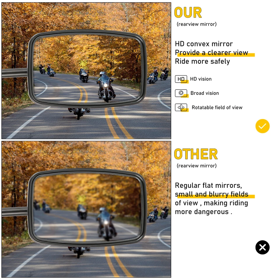 Espejos retrovisores rectangulares negros mate para motocicleta Honda Shadow Phantom 750 VT750C2B Foto 4 de 4