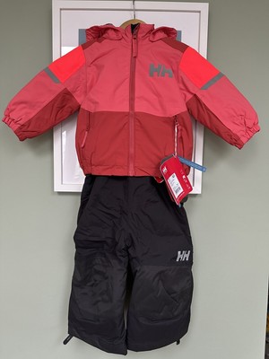 Helly Hansen Rider 2.0 Skijacke Trägerhose Salopette Set 98 / 3 Snow Pink Schwarz