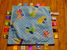 TAGGIES Blue Check BOAT CAR BIKE PLANE Transportation Lovey Security Blanket