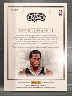 Trading Card Panini Crusade Kawhi Leonard SPURS Rookie