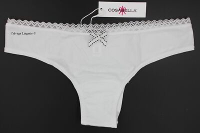 NWT COSABELLA LOREN0511 "Lorena" Low Rise Cotton Minikini, Tanga White