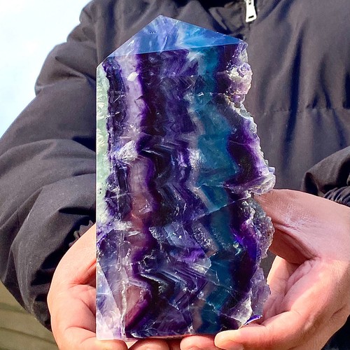 2.2LB Natural quartz repair fluorite crystal energy column - 第 9/12 張圖片