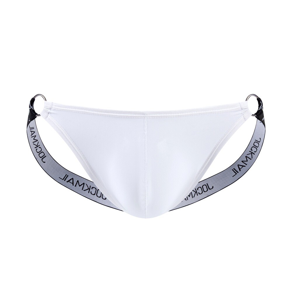 Men's Transparent Ice Silk Thong Jockstrap Sexy Pouch Hipster Brief Underwear