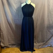 Davids bridal soft mesh halter *navy blue* size 6