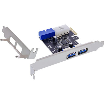 InLine  Schnittstellenkarte, 4x USB 3.2 Gen.1, (2+2) PCIe, low profile Slotblech