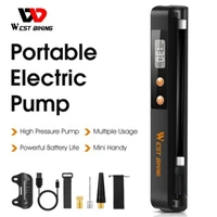WEST BIKING Rechargeable Electric Bike Motorcycle Tyre Inflator Pump Ball Pump