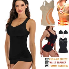 Women Compression Camisole Built in Bra Tummy Control Slim Body Shaper Tank Tops