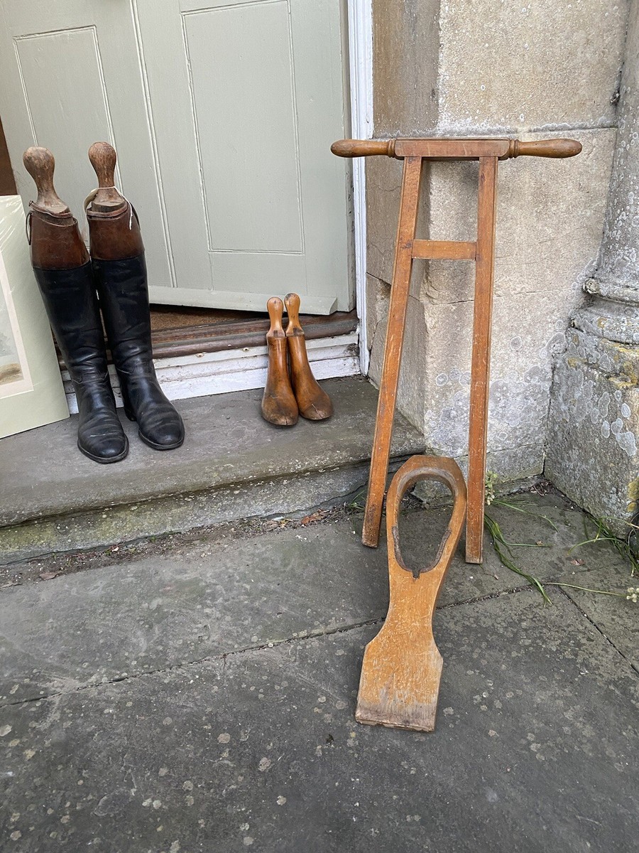 Antique Victorian Beech Folding Boot Jack Country House Boot Utility Room  Staple