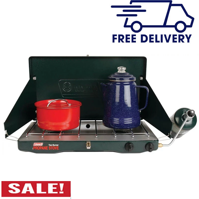 Propane Gas Camping Stove 2-Burner Heating Cooking Indoor/Outdoor Portable  | eBay