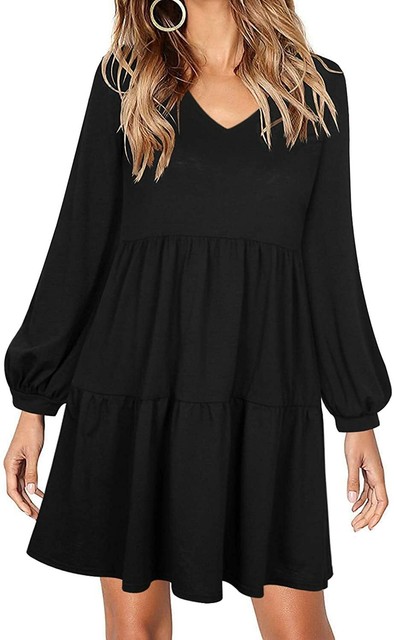 black tiered babydoll dress