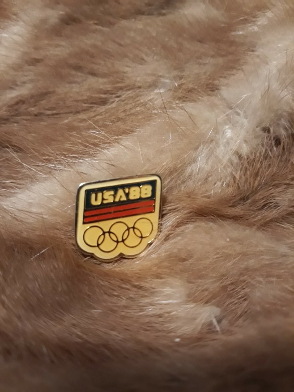 1988 USA OLYMPIC TEAM PIN HAS BRIGHT ENAMEL COLORS PIN BACK CLOSER
