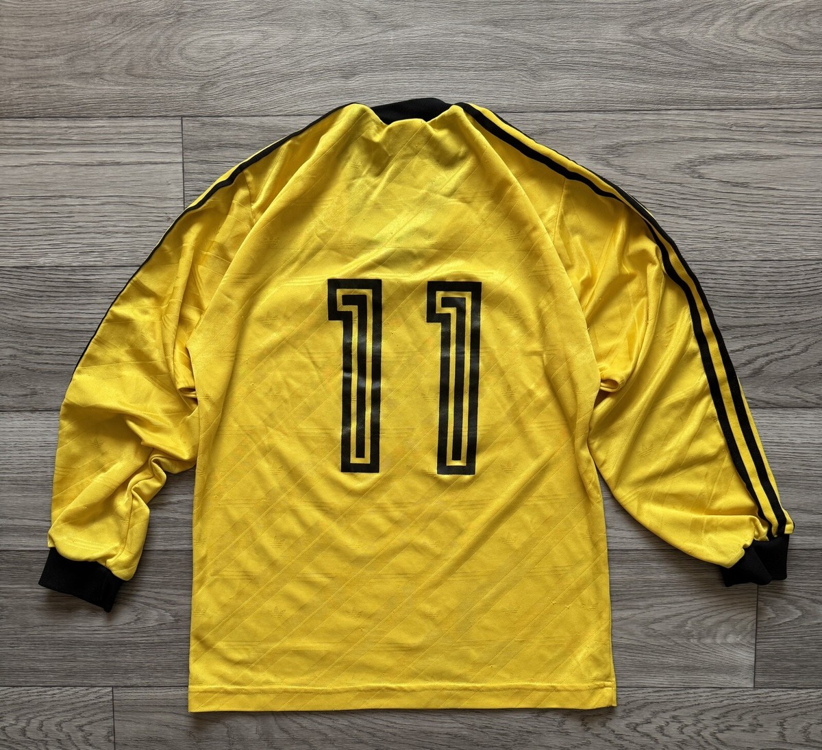 日の丸 adidas ユニホーム 1980年代 サイズO（177cm） レア品 Vintage Adidas #11 Shirt Jersey 90s Size D8 Yellow Norway