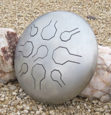 Steel Tongue Drum, Handpan, Edelstahl, Natural Double VibeDrum-P, 18 Noten, 31cm