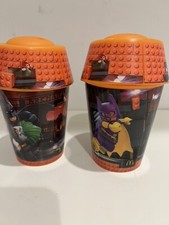 McDonalds The Lego Batman Movie Happy Meal Toy Drinking Cup with Lid 2017 Lot 2