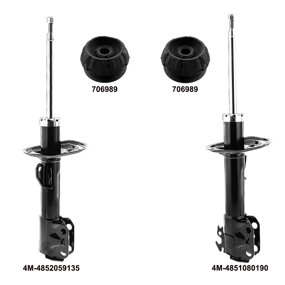 4M Autoparts Front Suspension Struts & Strut Mounts 4Pcs Fits Toyota