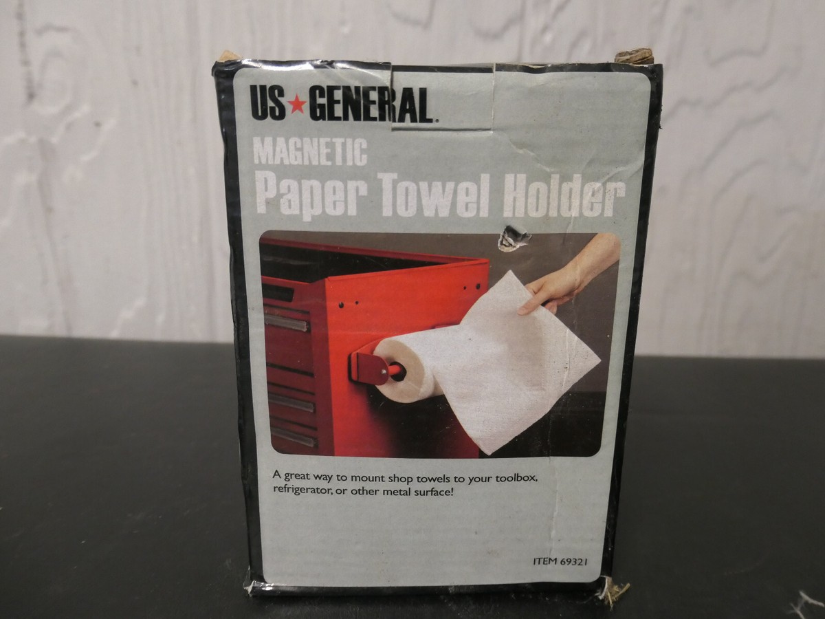 U.S. GENERAL Magnetic Paper Towel Holder, Red U.S. GENERAL Magnetic Paper Towel Holder, Red