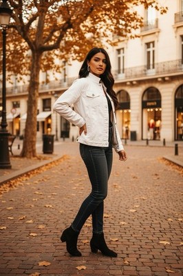 Super Cute White Button Down Jacket Perfect For Spring