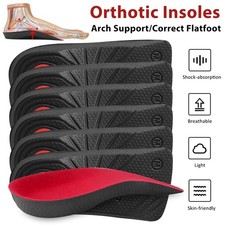 1-5Pairs Orthotic Shoe Insoles Flat Feet High Arch Support Plantar Fasciitis