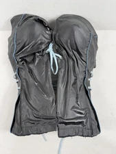 SLIK Handmade Corset Top Womens Med Black Overbust Lace Up Bustier Hard Molded