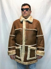 COGNAC 100 SHEEPSKIN SHEARLING LEATHER MARLBORO Trench Coat Jacket XS-8XL, NWT
