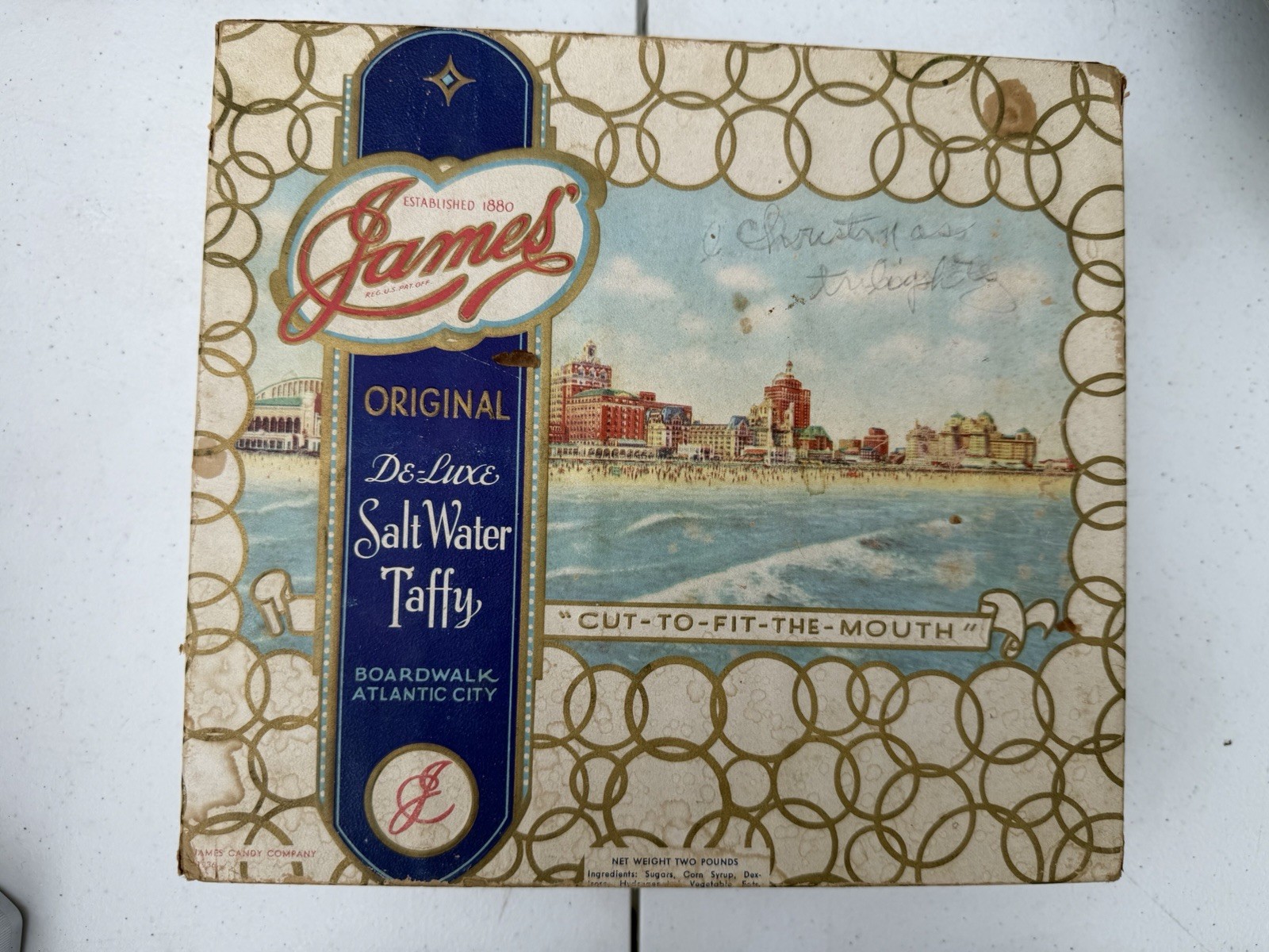 Antique Vtg Loft Atlantic City Style Salt Water Taffy Box Beach ...
