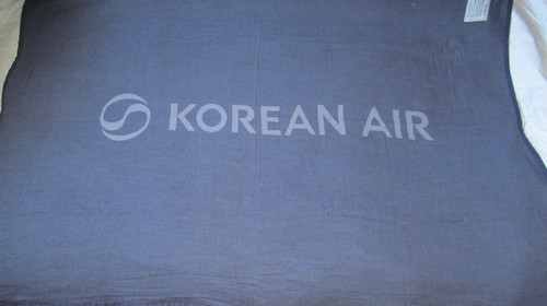KOREAN AIR KAL large new logo blue airline cabin blanket travel throw