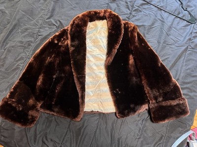 Brown Fur  teddy bear  Coat from 1960s/50s