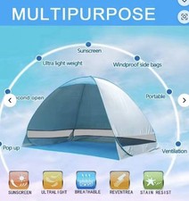 Pop Up 2 Man Beach Tent Camping Festival Fishing Garden Kids Sun Canopy Shelter