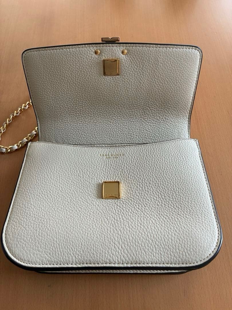 Tory Burch 2-Way Chain Shoulder Handbag Leather Ivory Women's From Japan thumbnail 23