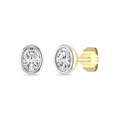 Lab-Grown Oval Form Diamant Damen Ohrringe, 1/2 cttw Diamant Solitär Ohrstecker