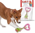 Puppy Teething Toys Dog Rope Rubber Chew Toy 1 Pk Pink with Rubber Heart