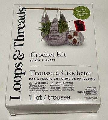 Intermediate Sloth Planter Crochet Kit by Loops & Threads   DIY Hanging Plant