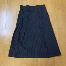 Margaret Howell Striped Tucked Long Skirt Navy Size 0