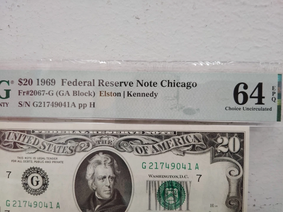 $20 1969 Federal Reserve Note Chicago 64 EPQ - Image 3 of 4
