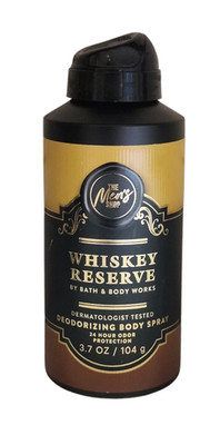 NEW Bath & Body Works Men's Shop WHISKEY RESERVE Body Spray, 3.7 oz