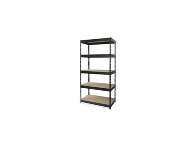 Lorell Riveted Steel Shelving 48''x24''x84'' Black 60648