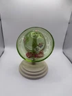Fenton Emerald Green Holiday Hats Hand Painted Hat with Stand 2004 W104