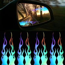 8 Pcs Flame Reflective Stickers, 5.9" X 1.2" Flame Car Decals for Motorcycles