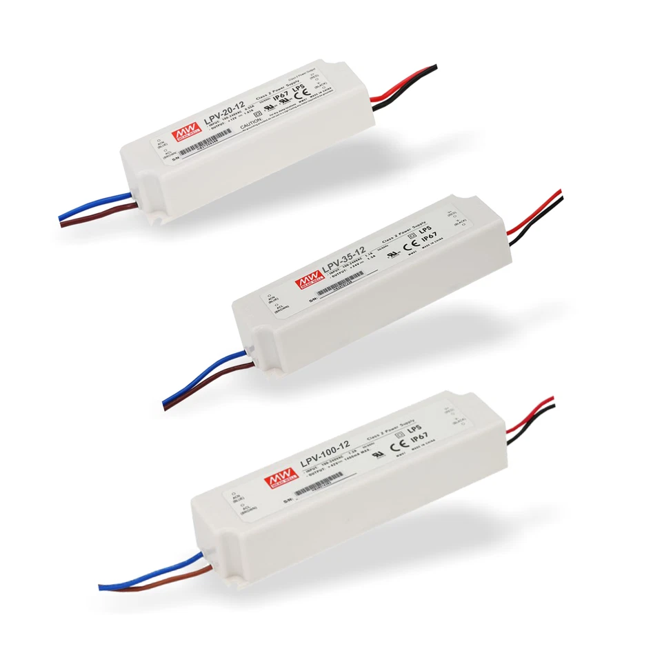 MeanWell LED-Trafo LPV-Serie IP67 wetterfest für Außenbereich 20W-150W 12/24V - Bild 1 von 1