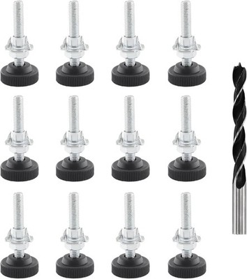 12 Stück Verstellbare Möbelfüße, Verstellschraube M8 x 50 mm Nivellierfüße Höhen